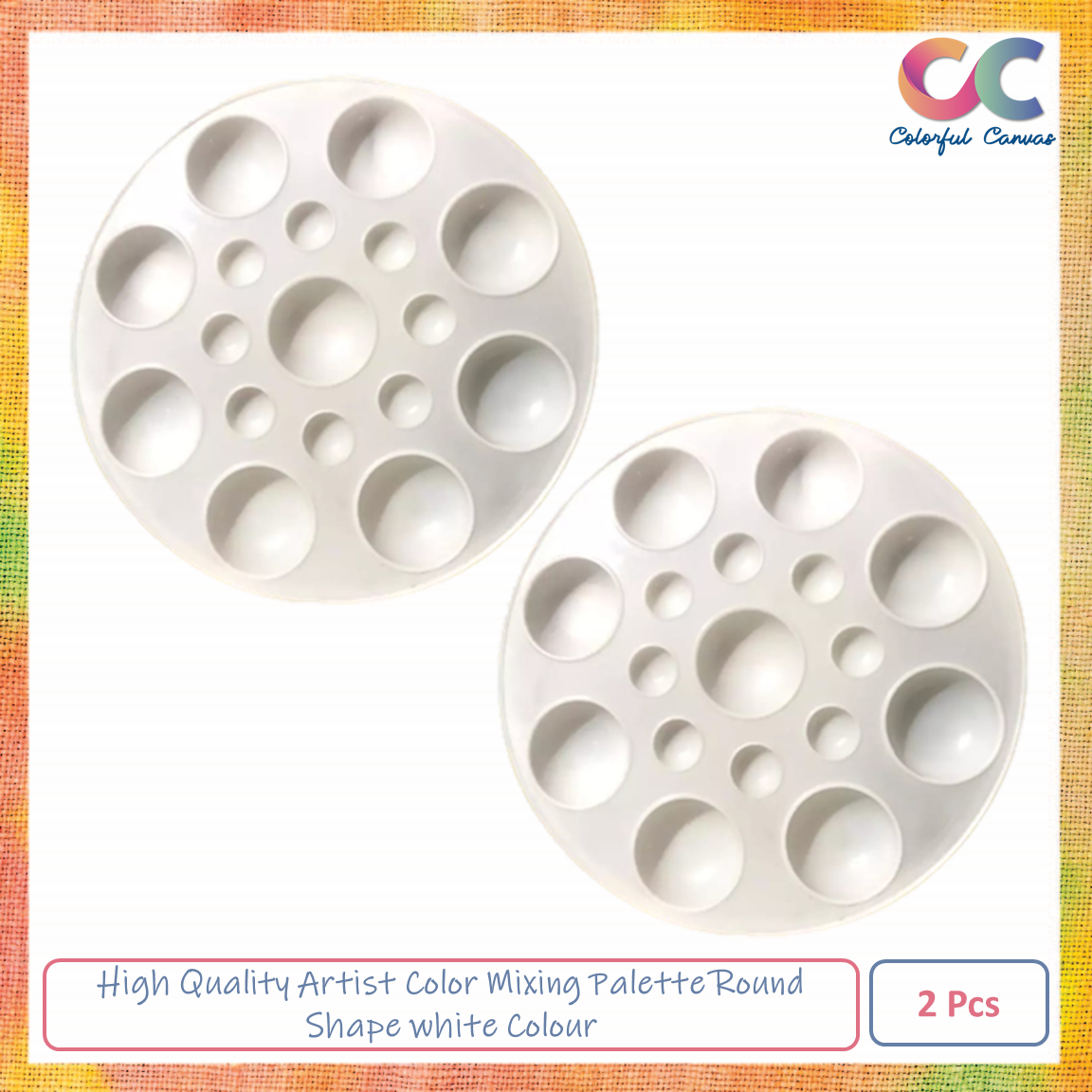 Picture of High Quality Artist Color Mixing Palette Round Shape white Colour 2 Pack