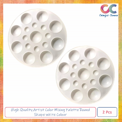 Picture of High Quality Artist Color Mixing Palette Round Shape white Colour 2 Pack