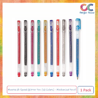 Picture of Montex Hi-Speed Glitter Pen (10 Colors) - Mechanical Pencil 1 Pack