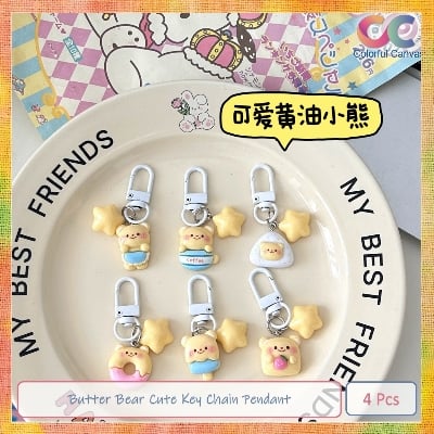 Picture of Butter Bear Cute Key Chain Pendant 4 Pcs
