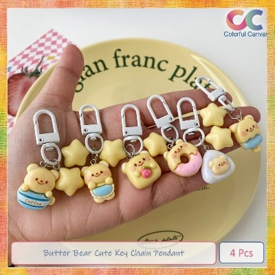 Picture of Butter Bear Cute Key Chain Pendant 4 Pcs