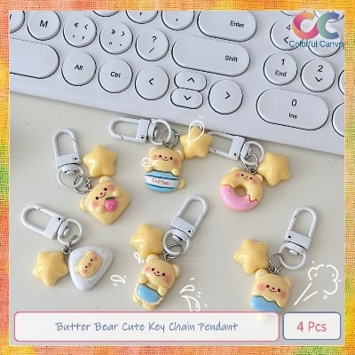 Picture of Butter Bear Cute Key Chain Pendant 4 Pcs