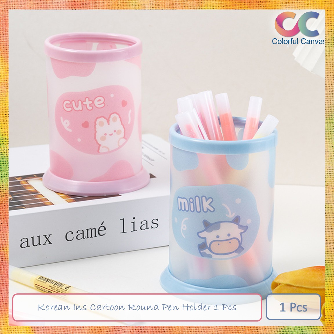 Picture of Korean Ins Cartoon Round Pen Holder 1 Pcs