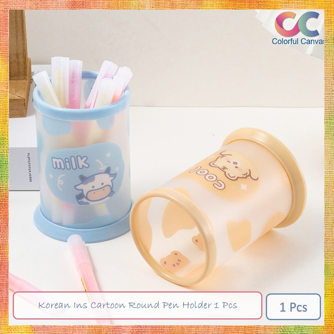 Picture of Korean Ins Cartoon Round Pen Holder 1 Pcs