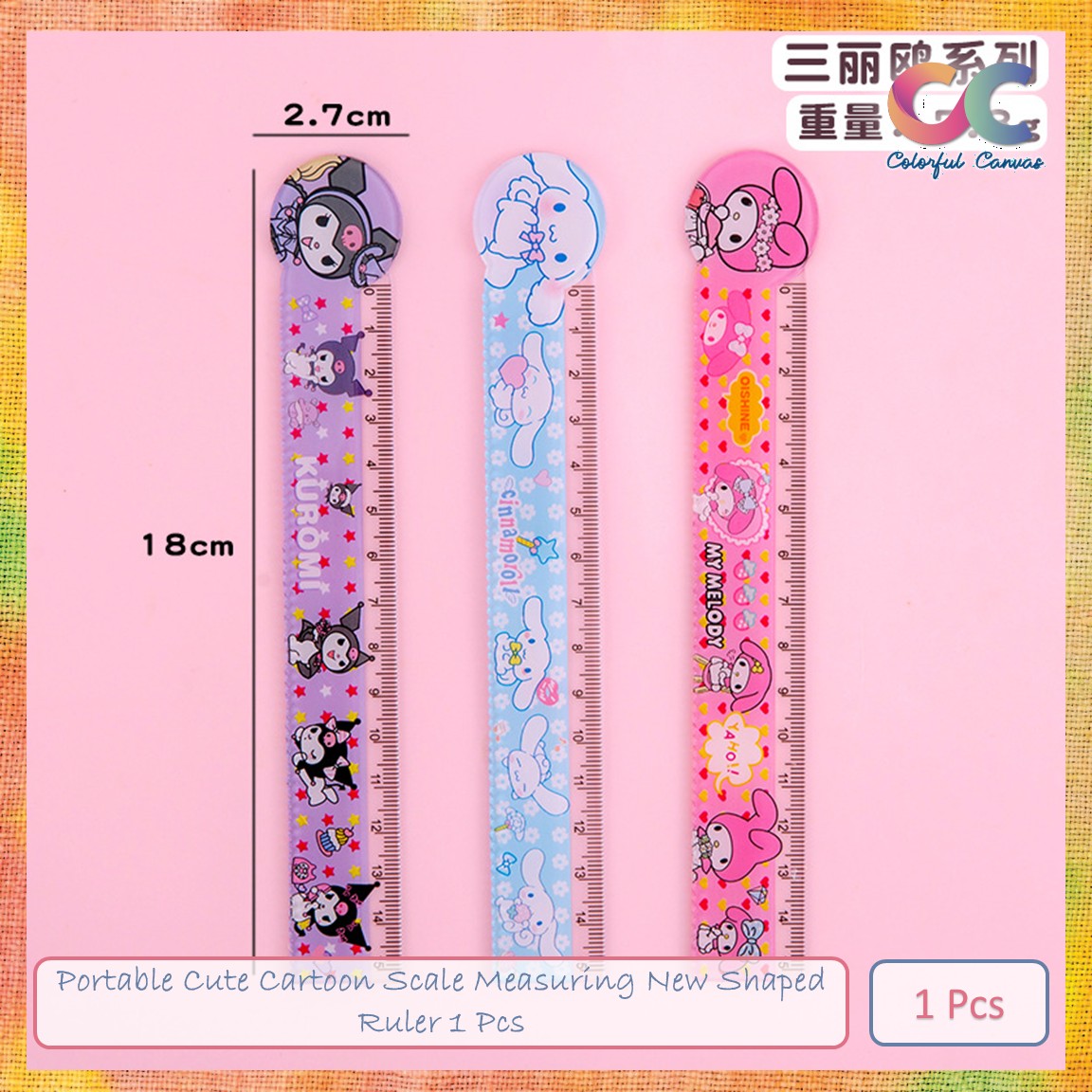 Picture of Portable Cute Cartoon Scale Measuring New Shaped Ruler 1 Pcs