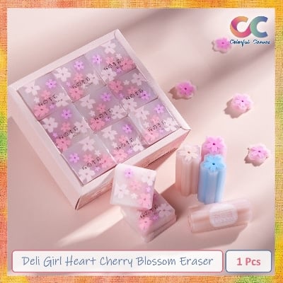 Picture of Deli Girl Heart Cherry Blossom Eraser