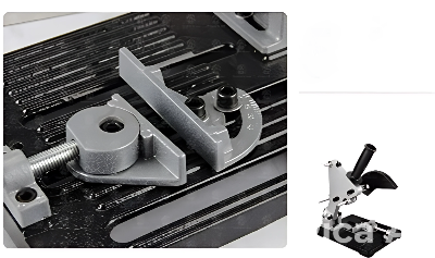Picture of Grinder Stand (Alluminum Alloy) compatible with 4 -5 Universal Grinder Accessories Angle Grinder Holder Woodworking Cut Tool Stand Dark As 