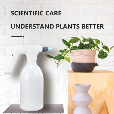 Picture of Garden Hand-held Lithium Electric Spray Bottle Nozzle Watering Can White 