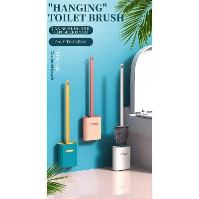 Picture of Cleaning Tool Wall-mounted toilet brush 360° *1pcs Silicone Cleaning No Dead Angle Blue 