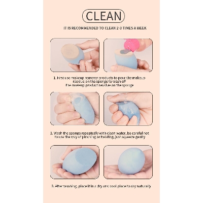 Picture of 3Pcs Beauty egg Make Up Sponge Egg Puff Pink 