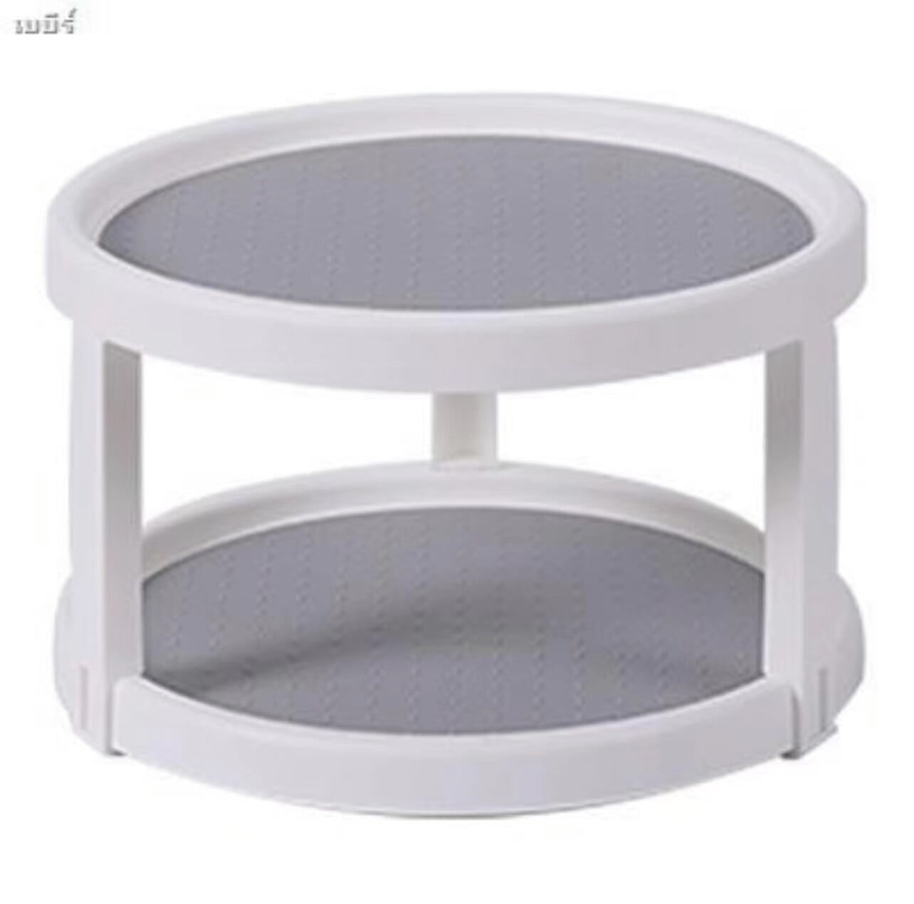 Picture of Kitchen 360 Rotation Rack 2 Tier Storage Box Shelf White 