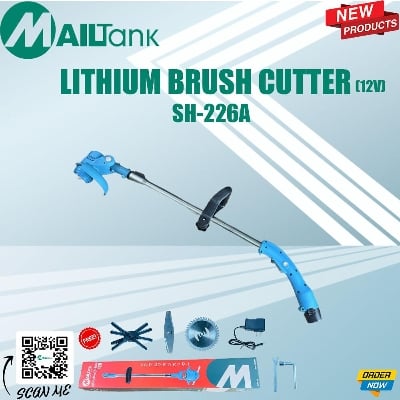 Picture of Lithium Battery Cordless Brush Cutter, Grass Trimmers Cutting Machine Lawn Mowers Blue 