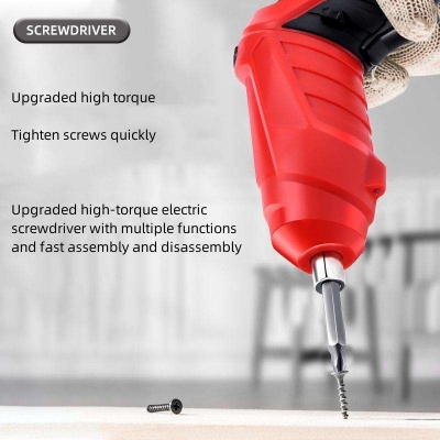 Picture of Electric Screwdriver with 45pcs accessories and hardcase Red 