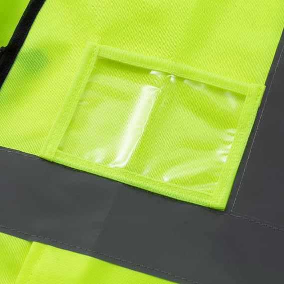 Picture of High Visibile Safety Vest For Construction Roadside Work, Traffic Control, Cycling & Outdoor Activities Green 