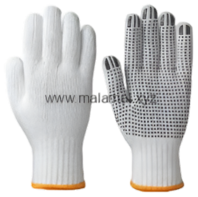 Picture of Safety Dotted Hand Gloves, Cotton Hand Gloves For Workshop (1 pair) Violet EU: 36