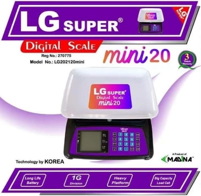 Picture of Digital Scale LG Super Suitable For Weight 1gram to Up 20 Kg Purple 