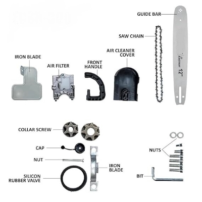 Picture of Electric Angle Grinder Chainsaw Adapter Chain & Bar Light Ash 