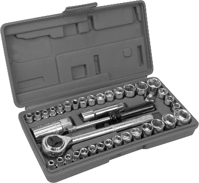 Picture of Socket Wrench set Combination With 40 Pcs (1/4" & 3/8" Drive) Silver 