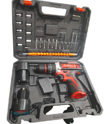 Picture of 12 Volt Cordless Drill, Stand alone charger, 2 pcs 12V Lithium-Ion Red 