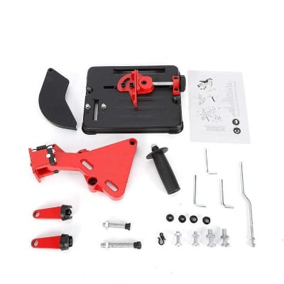 Picture of Grinder Stand (cost Iron Alloy) compatible with 4 -5 Universal Grinder Accessories Angle Grinder Holder Woodworking Cut Tool Stand Orange 