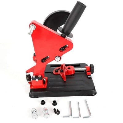 Picture of Grinder Stand (cost Iron Alloy) compatible with 4 -5 Universal Grinder Accessories Angle Grinder Holder Woodworking Cut Tool Stand Orange 