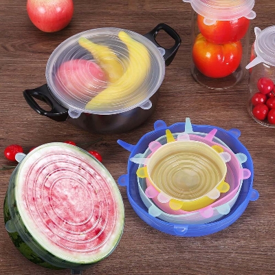 Picture of Silicone Reusable Stretch Seal Vacuum Food Storage Bowl Cover – 6 Pcs Set - Multicolor