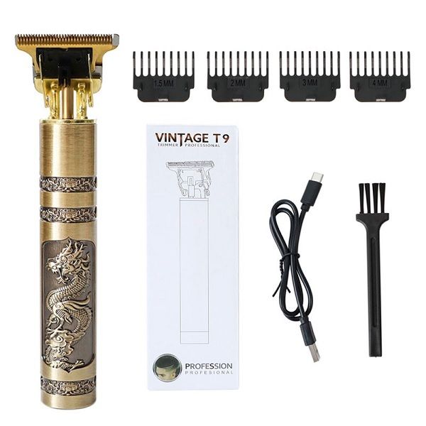 Picture of T9 Electric Hair Clipper Trimmer Hairdresser Aluminum Alloy Oil Shaving Head Electric Pusher Carving USB Hair Cutting Machine - Trimmer,asiaexpress - Gold