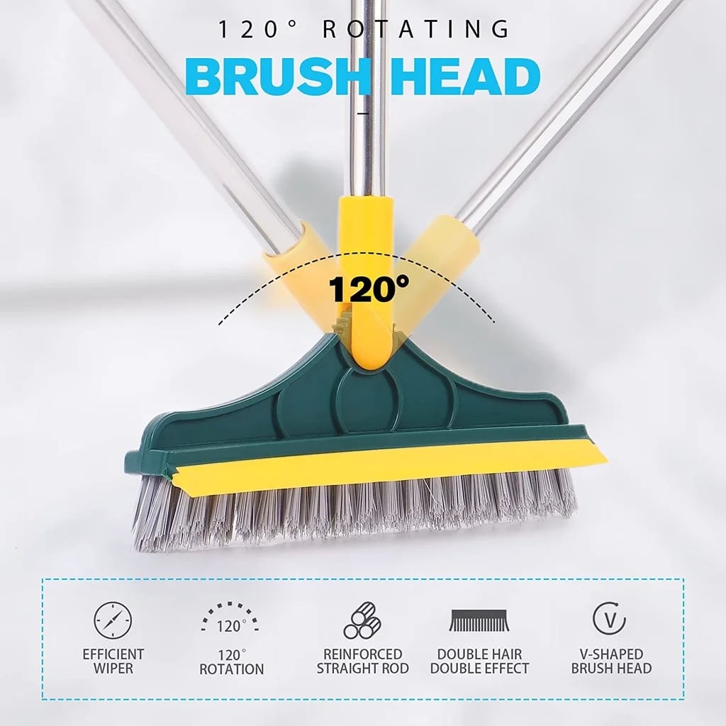 Picture of Household Cleaning Brush Adjustable Long Handle Floor Brush Kitchen Magic Broom for Washing Windows Tile Corner Gap Toilet Tools bathroom brush - Multicolor