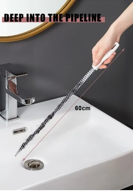 Picture of 45cm Pipe Dredging Brush Bathroom Hair Sewer Sink Cleaning Brush Drain Cleaner Flexible Cleaner Clog Plug Hole Remover Tool-The Asia Express