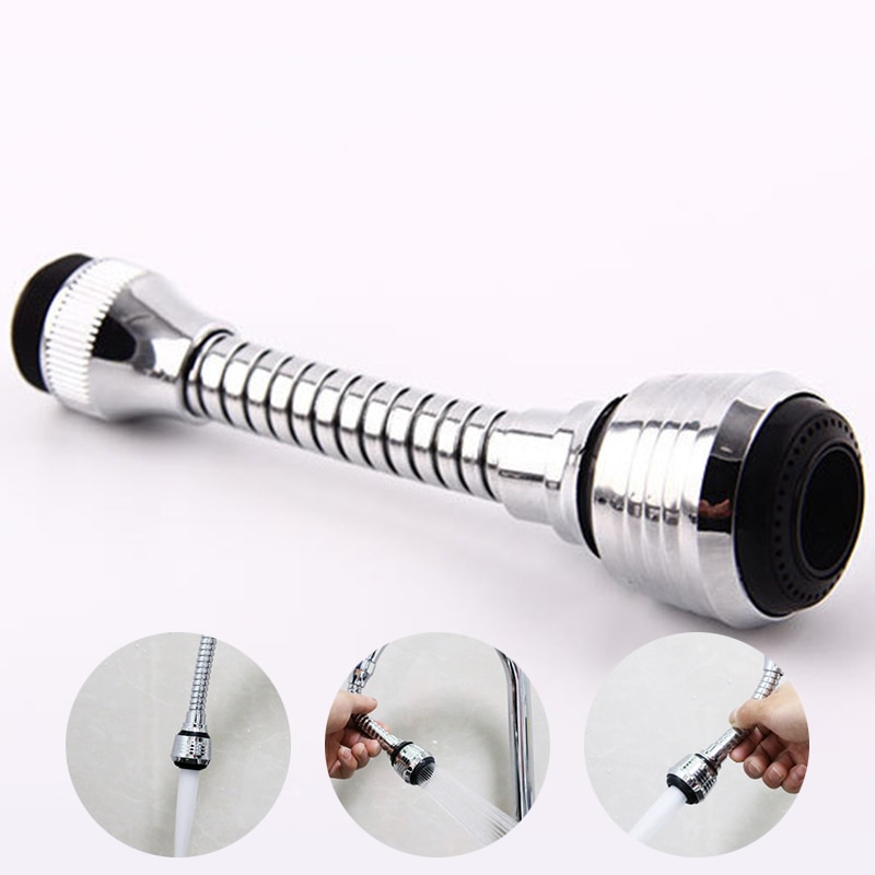 Picture of 360 Degree Adjustment Kitchen Faucet Extension Tube Bathroom Extension Water Tap Water Filter Foam Kitchen Faucet Accessories-the Asia Express - Silver