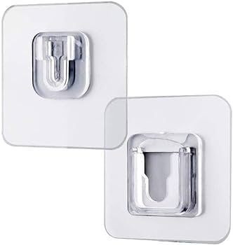 Picture of 5pcs Transparent Wall Hooks Hangers Self Adhesive Door Wall Hangers Hooks Suction Heavy Load Rack For Kitchen Bathroom Accessories - CLEAR