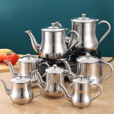 Picture of Stainless Steel Oil Strainer Pot Container Jug Storage Can With Filter Cooking Oil Pot Kitchen Large Capacity 32oz - silver