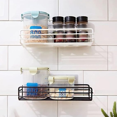 Picture of Punch-Free Bathroom Rack Wall-Mounted Storage For Bathroom Shampoo Cosmetic Seasoning Storage Rack Bathroom Kitchen Accessories-The Asia Express - Black