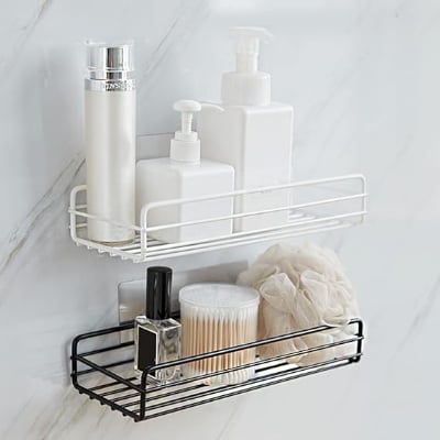 Picture of Punch-Free Bathroom Rack Wall-Mounted Storage For Bathroom Shampoo Cosmetic Seasoning Storage Rack Bathroom Kitchen Accessories-The Asia Express - Black