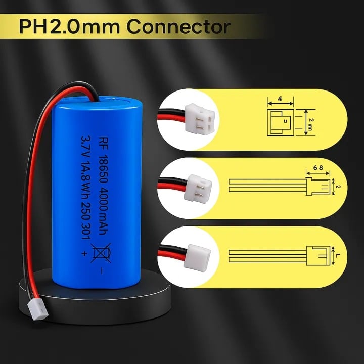 Picture of 4000mAh Rechargeable Lithium-Ion Battery Pack with PH2.0mm Plug – High Capacity for DIY Electronics, Toys, Bluetooth Speakers,, and More,, The Asia Express.