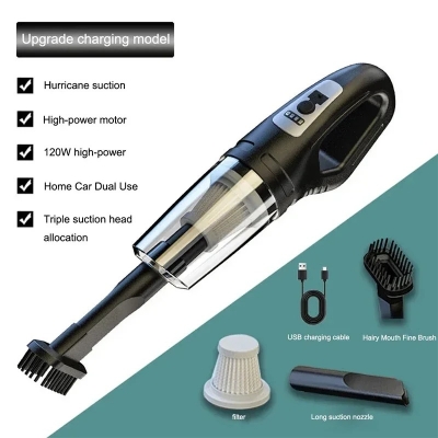 Picture of 12W Car Cordless Vacuum Cleaner Wet Dry Vacuum Cleaner Powerful Suction Mini Vacuum Cleaner USB Rechargeable for Vehicle/Home- The Asia Express