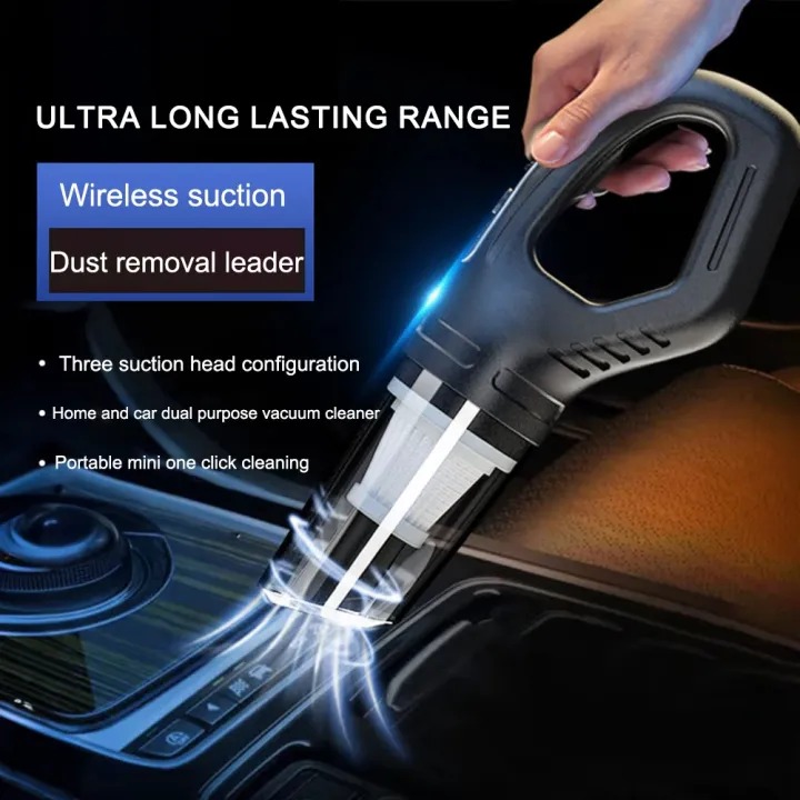 Picture of 12W Car Cordless Vacuum Cleaner Wet Dry Vacuum Cleaner Powerful Suction Mini Vacuum Cleaner USB Rechargeable for Vehicle/Home- The Asia Express