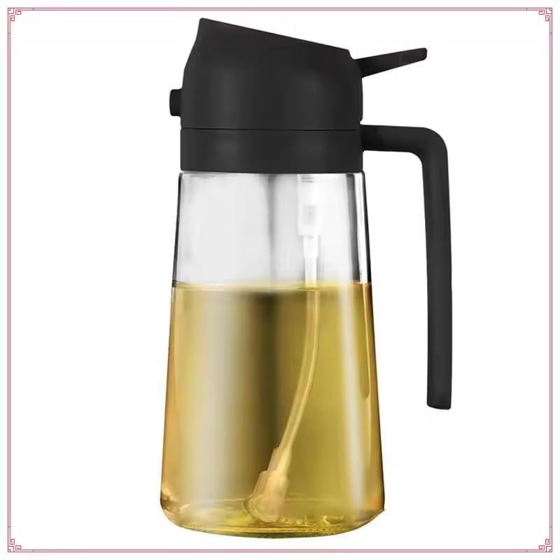 Picture of 2-In-1 Glass Oil Dispenser Suitable Forkitchen 2-In-1 Glass Oil Dispenser & Sprayer- The Asia Express - Black