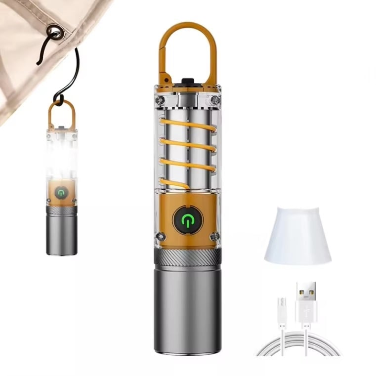 Picture of LED Strong Light Flashlight Torch Outdoor Multi Function Emergency Rescue Camping Light USB Chargeable Waterproof Night Lamp- The Asia Express