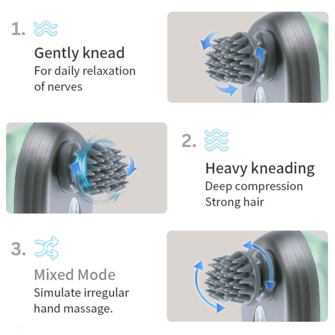 Picture of Portable Cordless Head Scratcher Stress Relax Hair Growth Electric Head Massager with 4 Claws for Deep Massage- The Asia Express - Multicolor