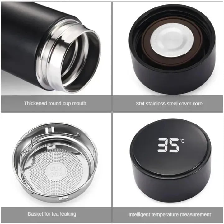 Picture of 500ml Stainless Steel Thermos Bottle with Digital Temperature Display LED Intelligent Temperature Measurement Cup Vacuum Flask- The Asia Express - Multicolor