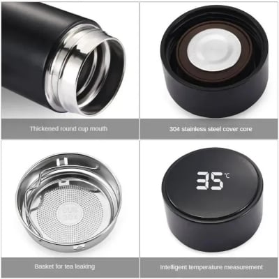 Picture of 500ml Stainless Steel Thermos Bottle with Digital Temperature Display LED Intelligent Temperature Measurement Cup Vacuum Flask- The Asia Express - Multicolor