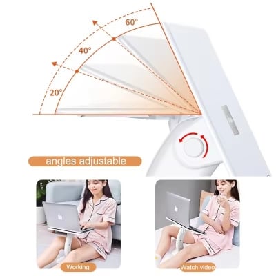 Picture of Portable Adjustable Laptop & Tablet Stand – Multifunctional Desk Holder for MacBook Air/Pro, iPad Cooling Support, Home, Office & Dorm Study Table- The Asia Express - White