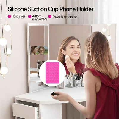 Picture of Double-Sided Silicone Suction Pad Phone Stand Multifunctional Suction Cup Fixture Detachable Hands-Free Mobile Phone Holder for Car, Desk & Home Use- The Asia Express - Multicolor