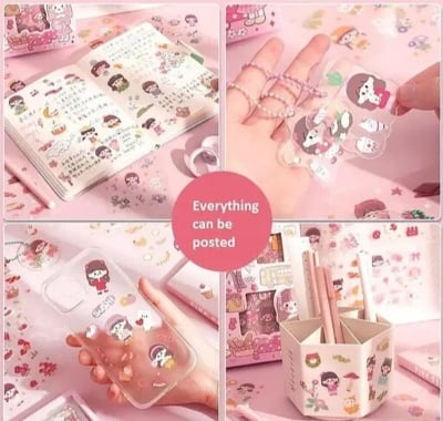 Picture of Kawaii Cute Cartoon Sticker Set (100 PCS) – Waterproof Vinyl My Melody & Chiikawa Long Sticker Sheets for Girls, Kids & Teens | Laptop, Water Bottle, Bike & Luggage Decals - The Asia Express - Multicolor