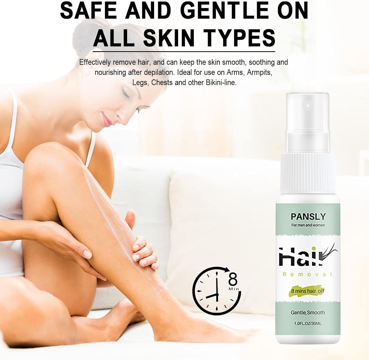 Picture of PANSLY Painless Hair Removal Spray 30ml – Quick & Gentle Hair Remover with Hair Growth Inhibitor for Face, Arms, Legs, Underarms & Bikini Area (Men & Women) - The Asia Express