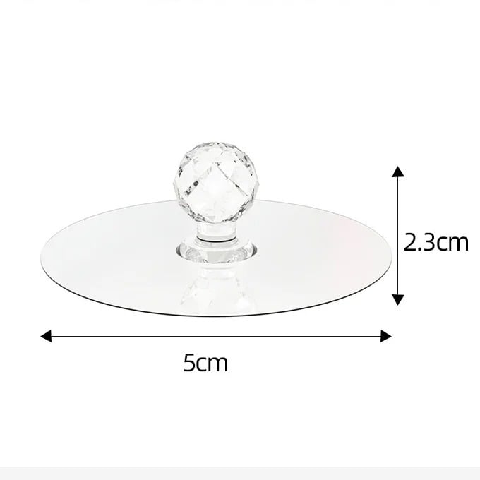 Picture of 4 Pcs New Self Adhesive Hook Knobs Cupboard Drawer Pull Handle Knobs Brand Acrylic No Drilling Mirror Cabinet Handles Furniture Drawer Diamond Shape Hook - CLEAR