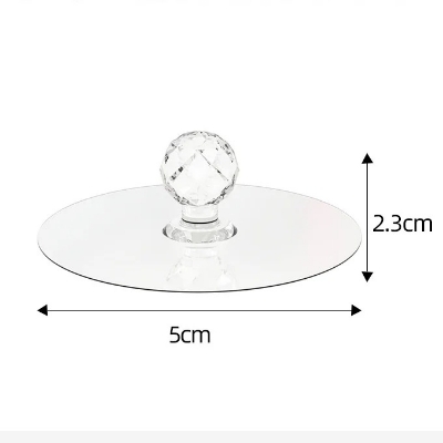 Picture of 4 Pcs New Self Adhesive Hook Knobs Cupboard Drawer Pull Handle Knobs Brand Acrylic No Drilling Mirror Cabinet Handles Furniture Drawer Diamond Shape Hook - CLEAR