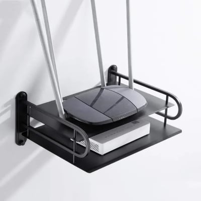 Picture of Metal Router Stand Router Storage Box Router Storage Wifi Router Storage Box-asia express - Black