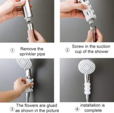 Picture of 2pcs Bathroom Punch-Free Relocatable Wall Shower Head Bracket Suction Cup Holder-The Asia Express